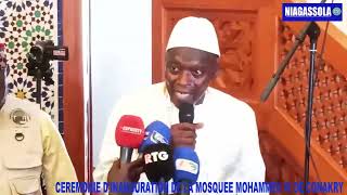 la cérémonie dinauguration de la mosquée Mohamed vi de Conakry.