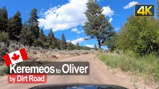 Dirt road drive from Keremeos to Oliver in British Columbia