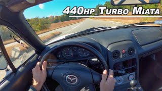 440hp Turbo 1994 Mazda Miata POV Drive (Binaural Audio)