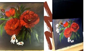 Bob Ross painting techniques for the beginners | Bob Ross flower painting l Varsha Fine Art