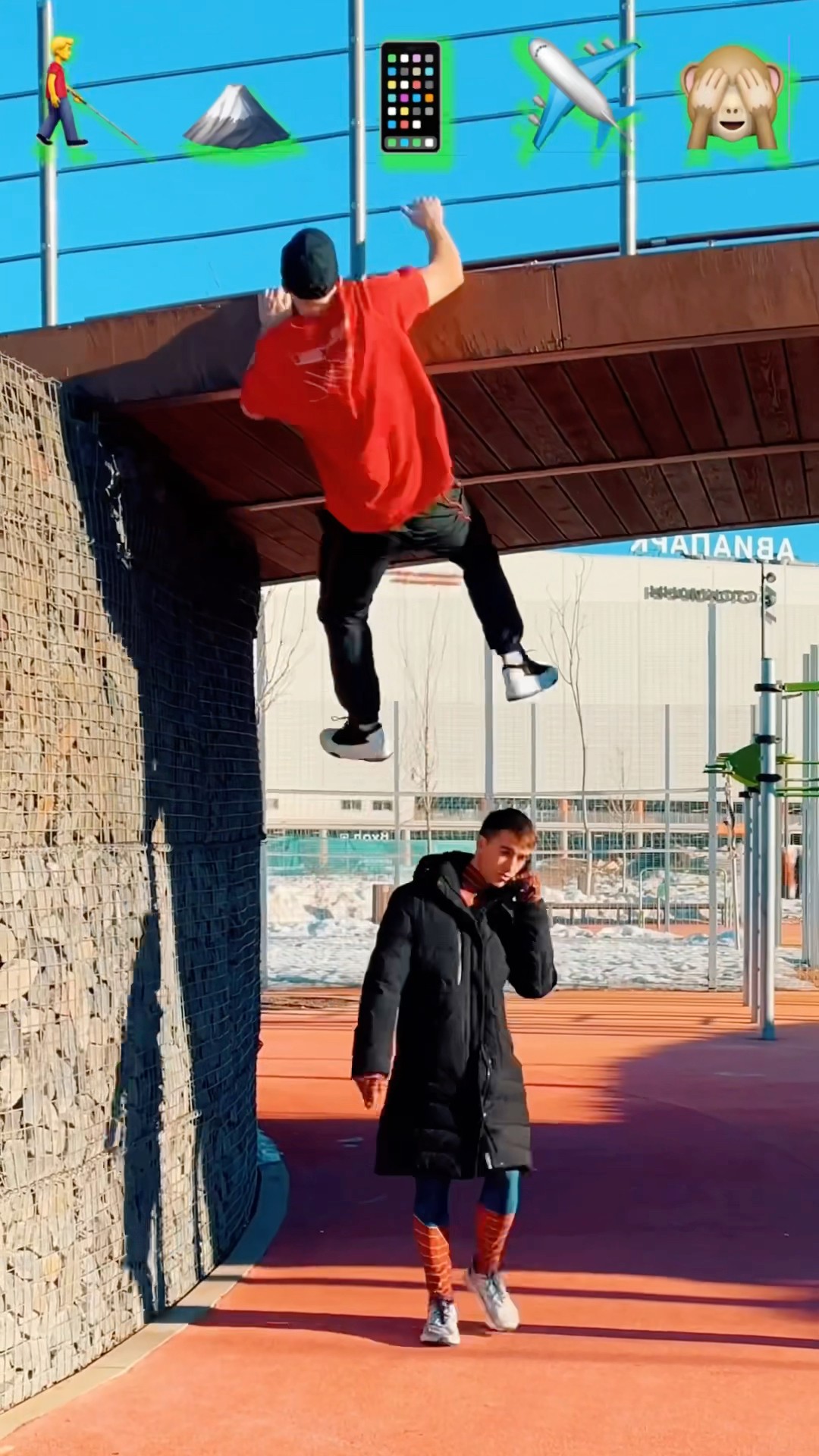 Stunts with Emojis pt.80??#kiryakolesnikov #prank #funny #comedy #stunt #parkour #flip