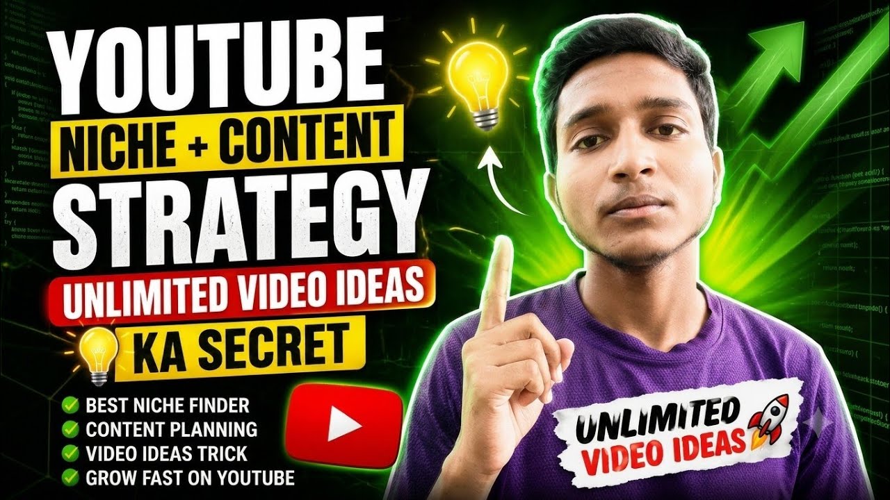 📈Best 2026 Neeche || Unlimited Content Kaise Nikale? Grow channel in New way secret stretegy 🔥