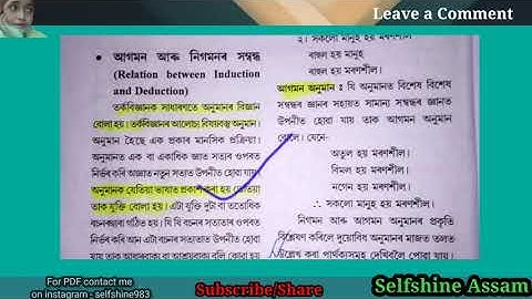 Induction & Deduction definition and example/HS 2nd year/Class12/Logic&Philosophy Selfshine Assam