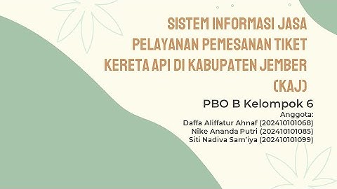 Tugas Akhir PBO: Sistem Informasi KAJ
