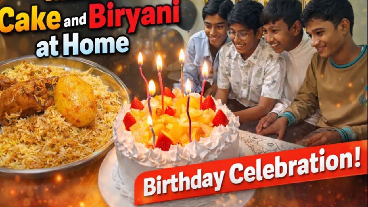 Birthday Celebration at Home 🎉 | Ghar Pe Cake & Biryani Banayi!”