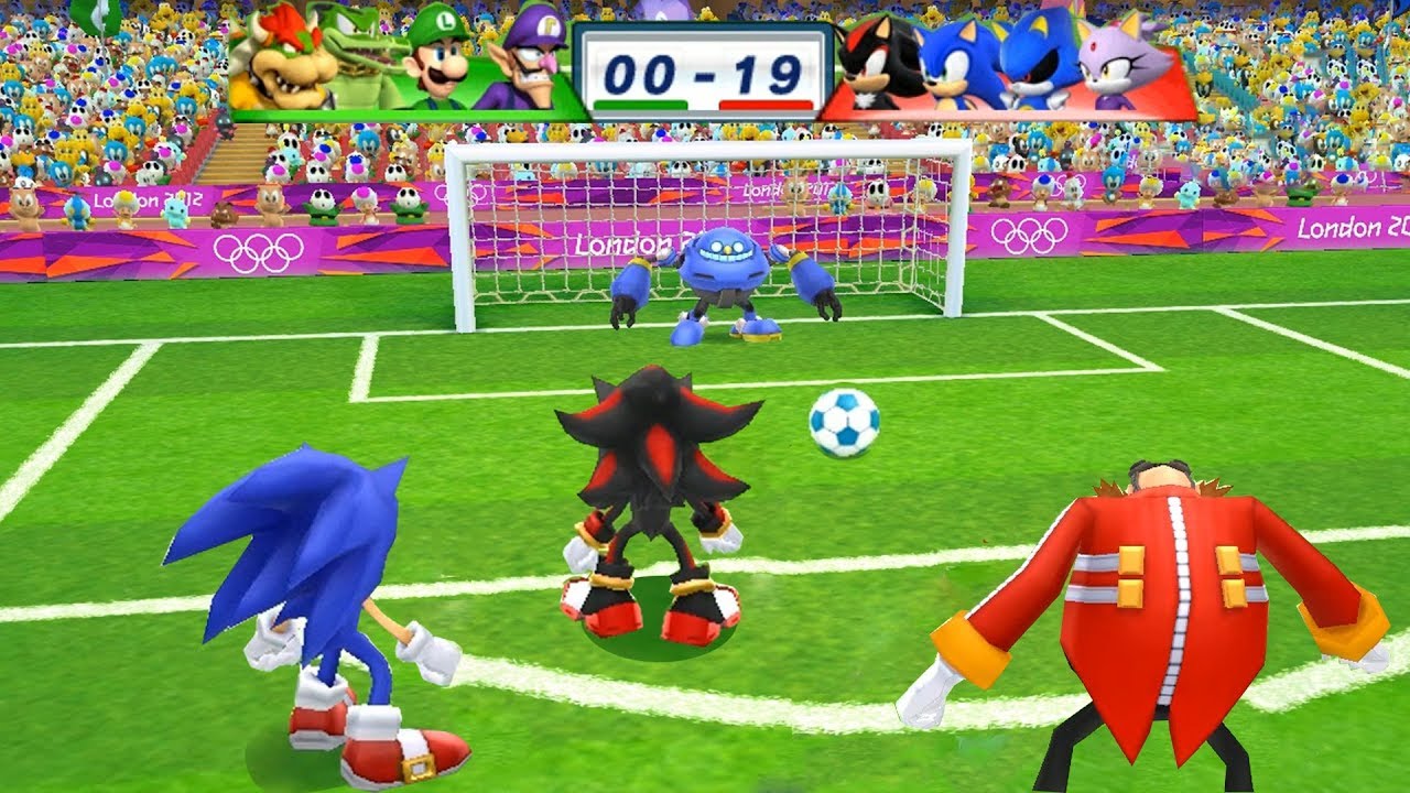 Mario & Sonic At The London 2012 Olympic Games Football Shadow, Sonic, Metal Sonic and Blaze