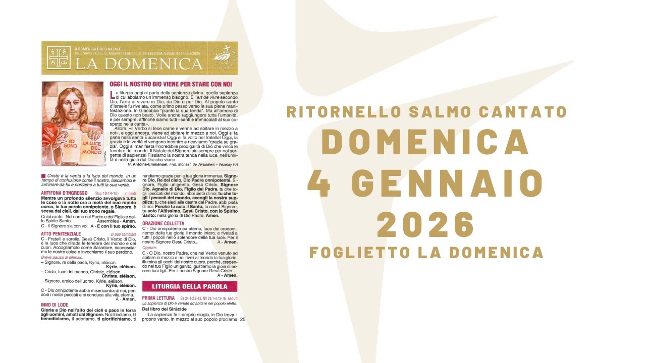 II Domenica dopo Natale | 4 gennaio 2026 | anno A | foglietto la Domenica