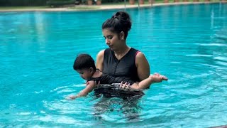 Ziana’s first pool experience￼ | water baby | Charu Asopa Sen |￼