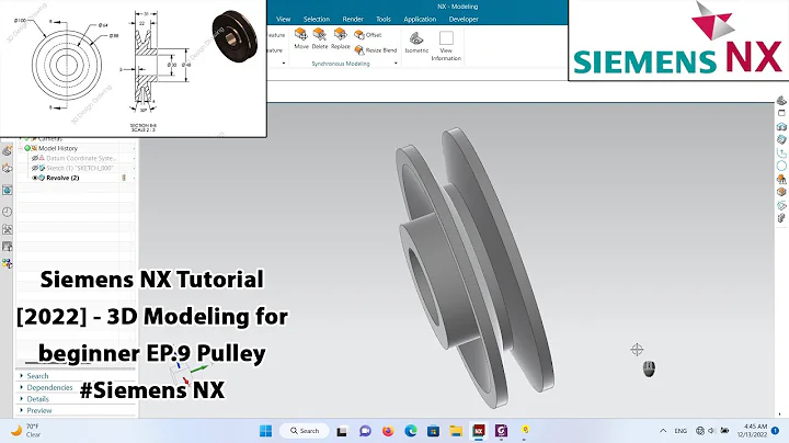 Siemens NX Tutorial [2022] - 3D Modeling for beginner EP.9 Pulley #siemensnx