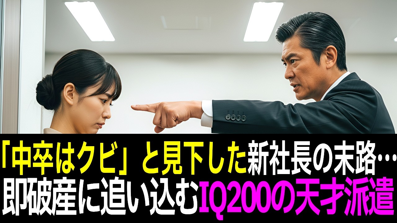 【スカッと】「中卒はクビ」と見下した新社長の末路…IQ200の天才派遣は年商4兆円の特許保有者。即解雇した翌朝、全システム停止で会社は即破産・業界追放へ
