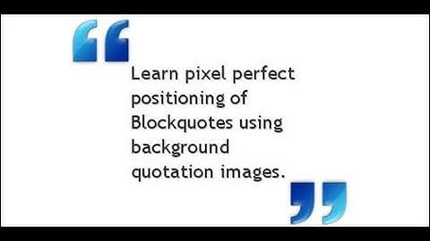 Blockquote Styling using Background Images