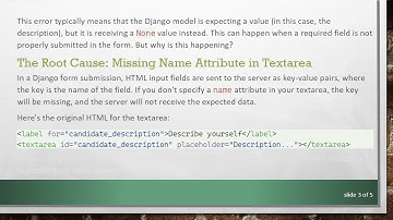 Fixing the IntegrityError in Django When Posting Textarea Content