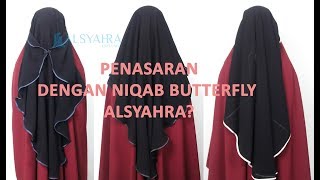 DISPLAY PRODUCT Niqab Butterfly Kancing Sifon Silk Jetblack Alsyahra Exclusive