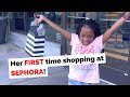 Her first time shopping at sephora