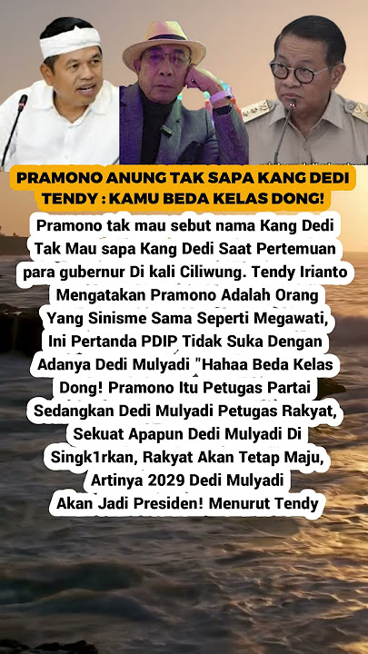 Mengejutkan! Tendy Irianto Sebut Pramono Beda Kelas Dengan Kang Dedi #dedimulyadi #pramono #shorts