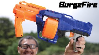 ナーフ サージファイア ドラム15連ポンプアクション飛距離27m マック堺の玩具レビュー Youtube