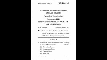 BEGC–107 Dec 2024 | IGNOU Previous Year Question Paper