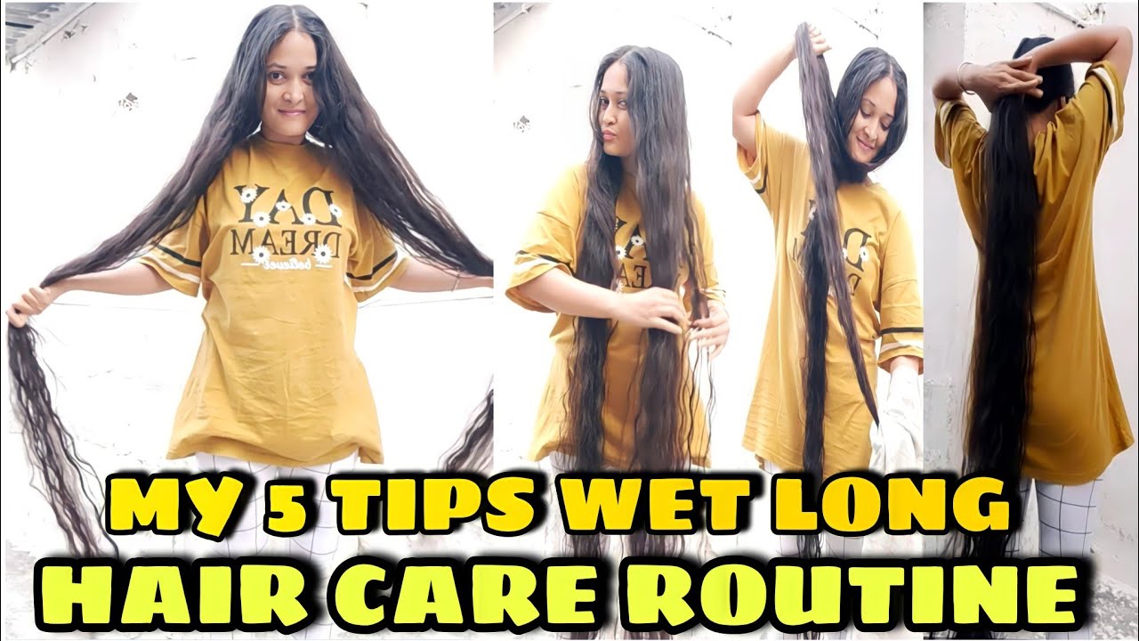 My 5 tips wet long hair๐ care routine || hair wash ke baad app ko hair ...