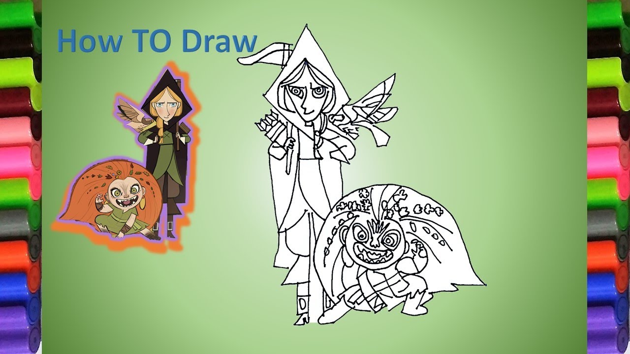 How to draw Wolfwalkers | Wolfwalkers Apple Tv Colouring Pages - YouTube