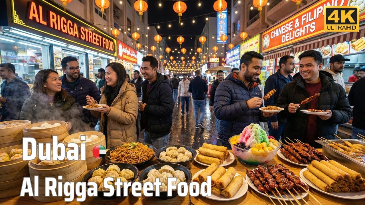 🇦🇪 Al Rigga Street Food Dubai Full Walking Tour 2026 | Deira Night Market & Food Streets in 4K