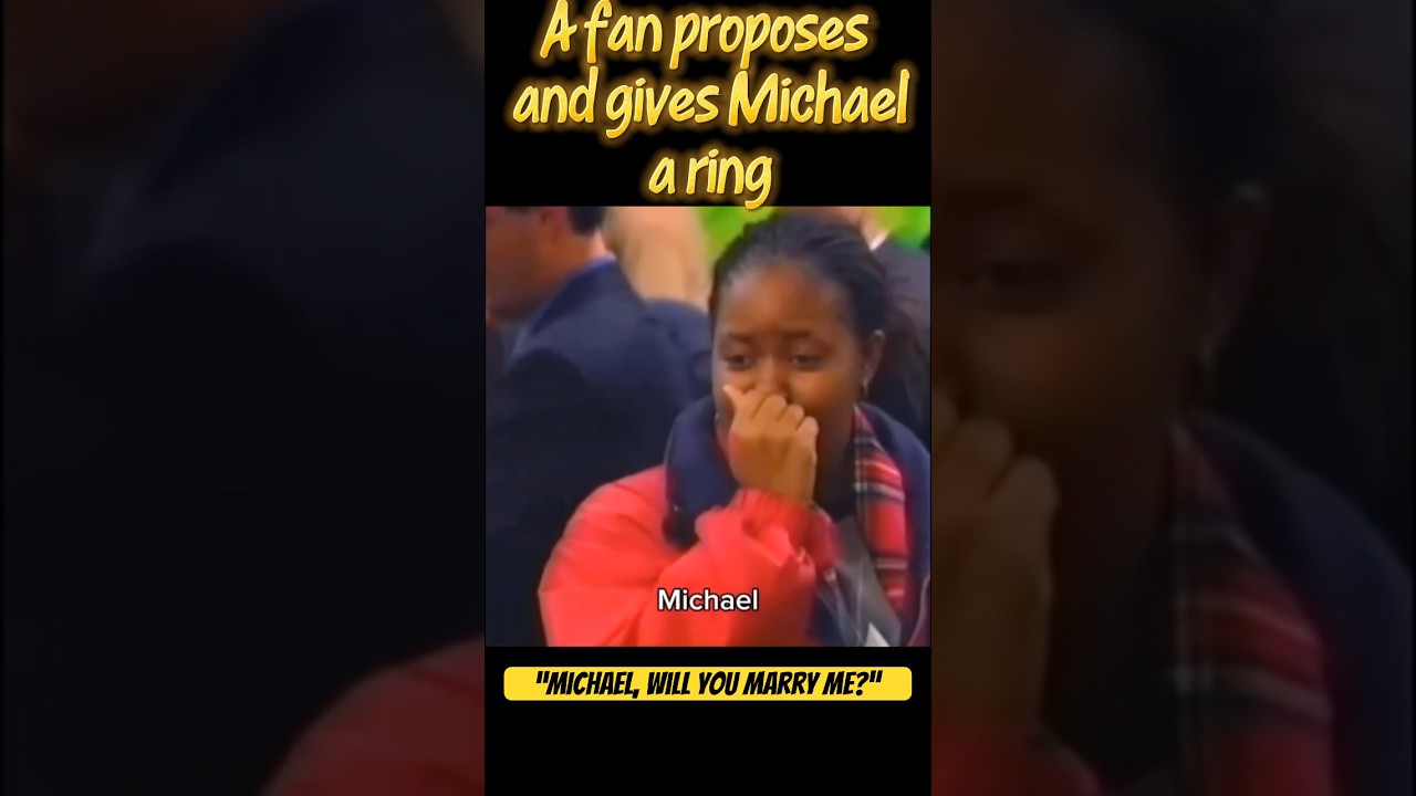 A fan proposes to Michael Jackson, and gives him a ring. - YouTube