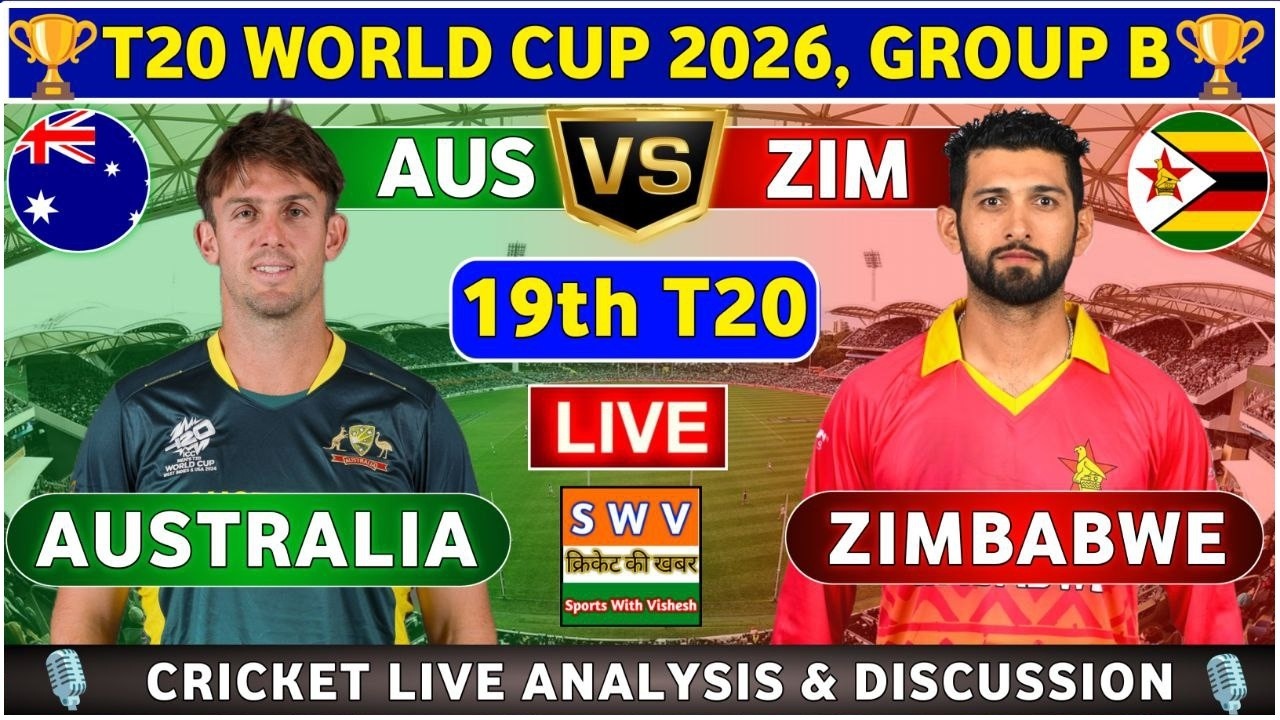 Australia vs Zimbabwe, 19th T20 | Live Match Analysis & Discussion | AUS vs ZIM 19th Match T20 WC