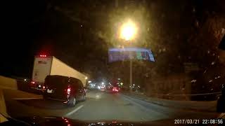 Truck almost crashes into car on BQE