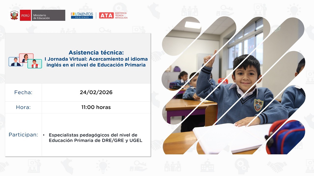 I Jornada Virtual: Acercamiento al idioma inglés en el nivel de Educación Primaria