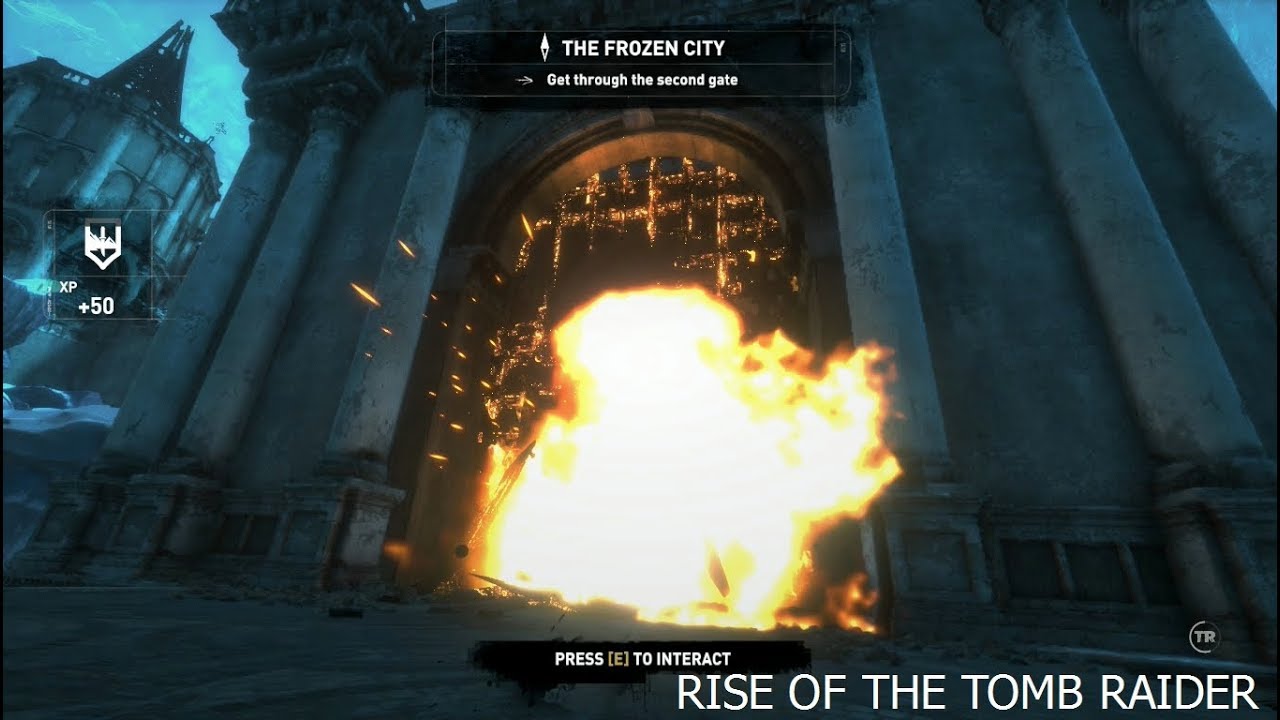 RISE OF THE TOMB RAIDER THE FROZEN CITY GET THROUGH THE 2ND GATE 