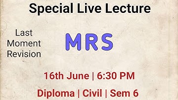 Live Lecture Of MRS | Most IMP | GTU MCQ Exam