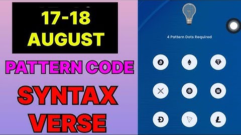 17 & 18 August Syntax Verse Daily Vault Pattern Code | Syntax Verse Quiz Answer 16 August | #syntax 