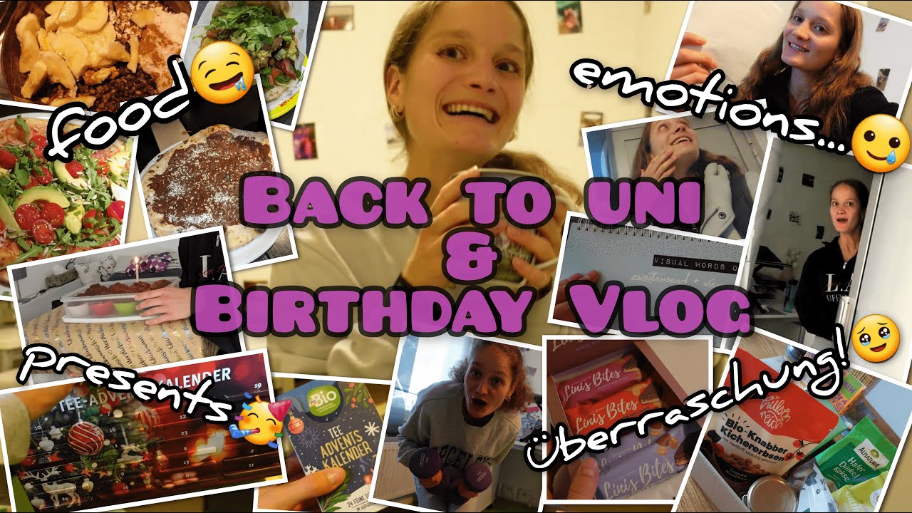 Back to uni & Birthday XL-Vlog🥹🎉// Überraschung, Geschenke, vegan foodinspo🎂🎁😍