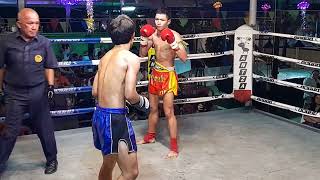 Pornmongkul P.Petchkaikaew (red) Vs Chalam SuekMuayThai (blue), Rd 2, 54 kilos, @Antza Thaiboxing