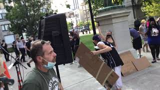 Back The Blue Binghamton Rally faces disturbance from PLOT/BLM thugs.(unedited)