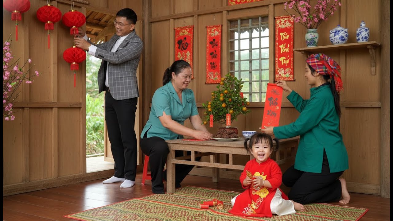 Семейная встреча на Тет: Куанг и Линда возвращаются домой с малышкой Софией | Лунный Новый год