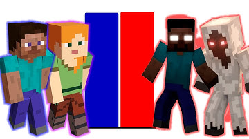 All Forms Steve & Alex vs Herobrine & Entity 303