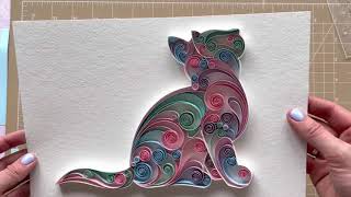 Quilling Cat | Tutorial | Drawing paper Art