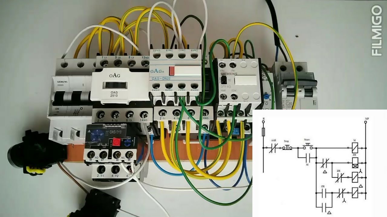 Üç fazlı Derinkuyu Dalgıç Pompa Pano Bağlantısı-Yıldız Üçgen Yol Verme güçdevresi ve kumanda devresi
