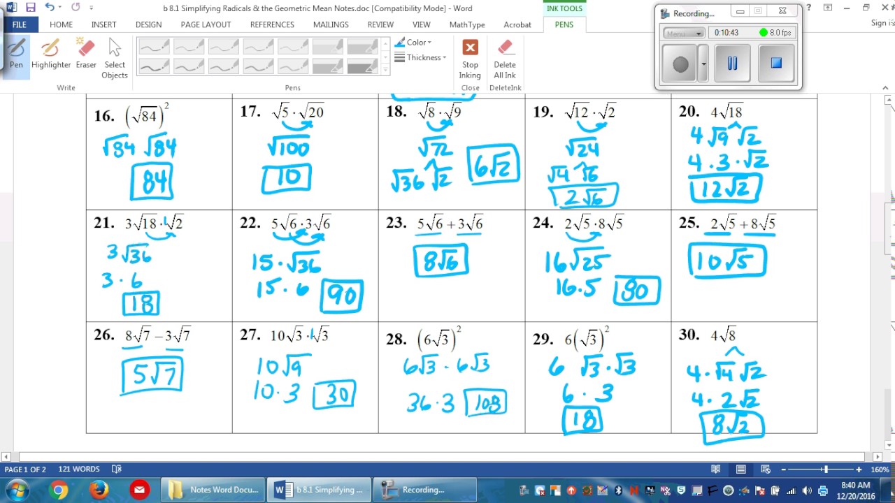 8-1-simplifying-radicals-geometric-mean-notes-day-1-youtube