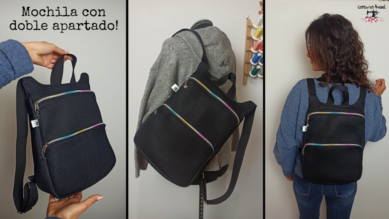 Cómo hacer una mochila 🎒| Mochila con doble apartado 🤯| Muy fácil