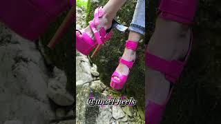 Pink Platform Stilettos | Ankle Strap Design #highheels #heels #platformheels