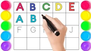 A to Z, Kids rhymes, collection for writing along dotted lines for toddler,Aphabet,ABC song,ABCD