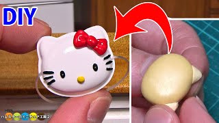 DIY Miniature Hello Kitty Mask ハローキティのミニチュアお面作り