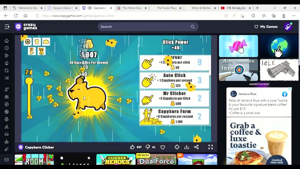 Capybara Clicker 🕹️ Play on CrazyGames