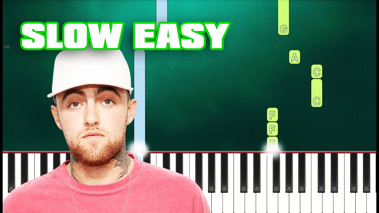 Mac Miller Complicated (Slow Easy Piano Tutorial