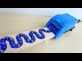 マーブルランレースASMR☆HABAスロープ、ダンプトラック&ゴミ収集車4