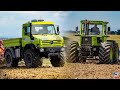 UNIMOG U2400, MB-Trac 1600/700 |  Horsch 5Meter Grubber & Güttler Walze | Ist der MOG am Limit?