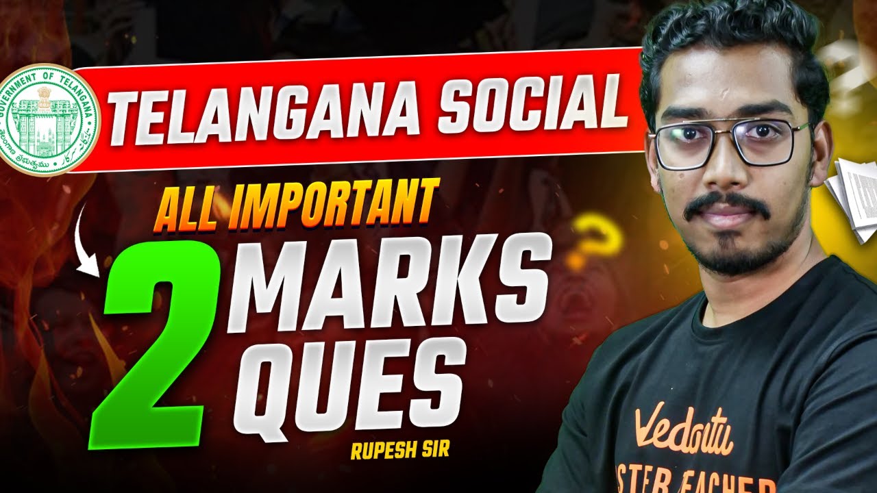 Telangana Social | All Important 2 Marks Questions | Class 10 AP/TS | Rupesh Sir