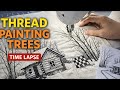 The Cabin  -  Time Lapse Thread Painting, Stitching the Trees with Lisa Capen Quilts