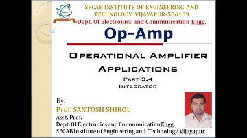 BASIC ELECTRONICS 18ELN14/24: Op Amp Application: INTEGRATOR
